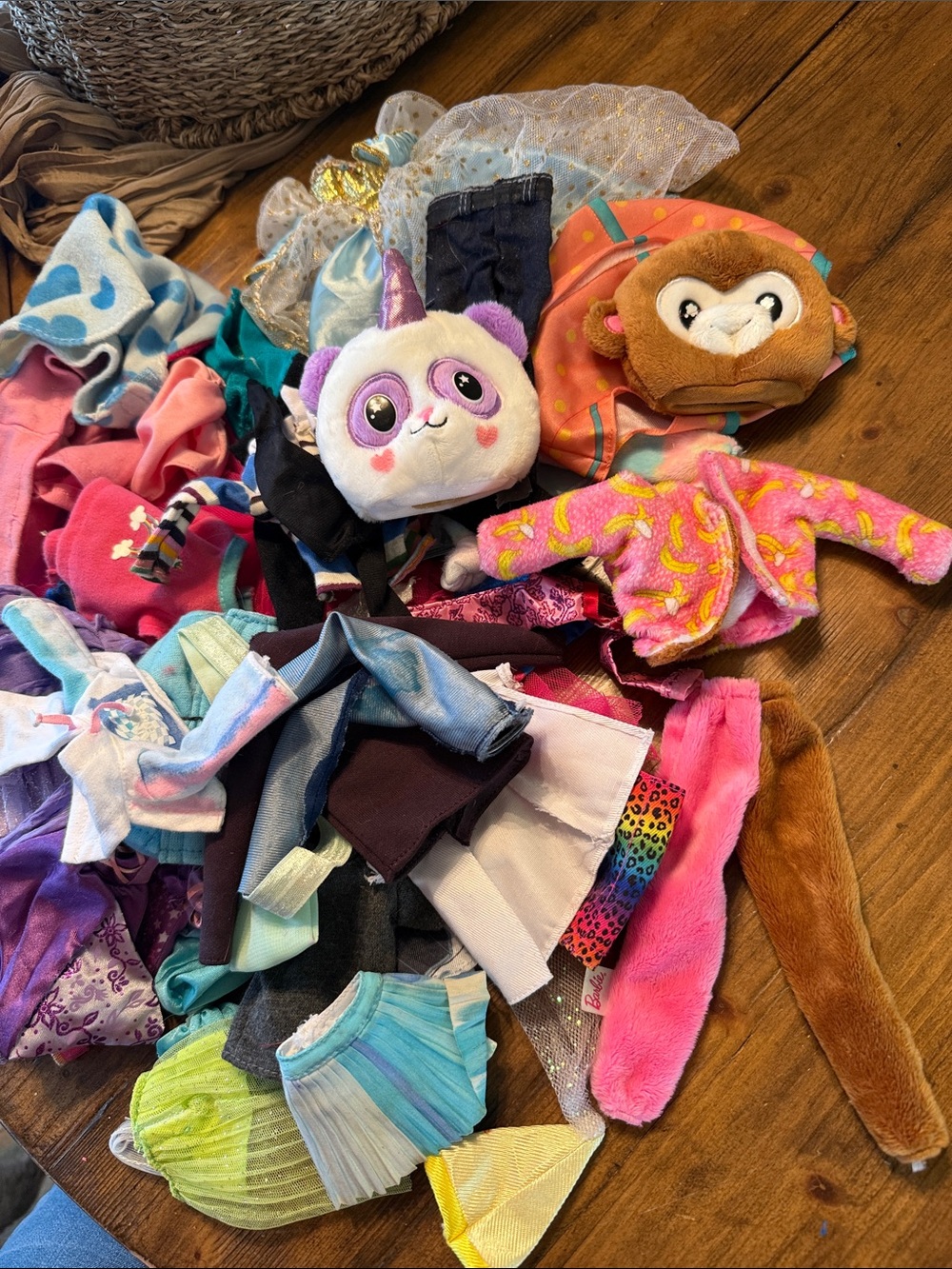 Pile of Barbie clothes